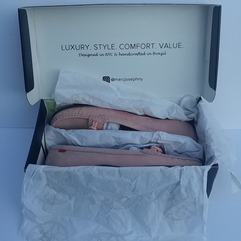 marc joseph leather driving moccasins/golf shoes Baby Pink Glaze  US 9 / EU 40